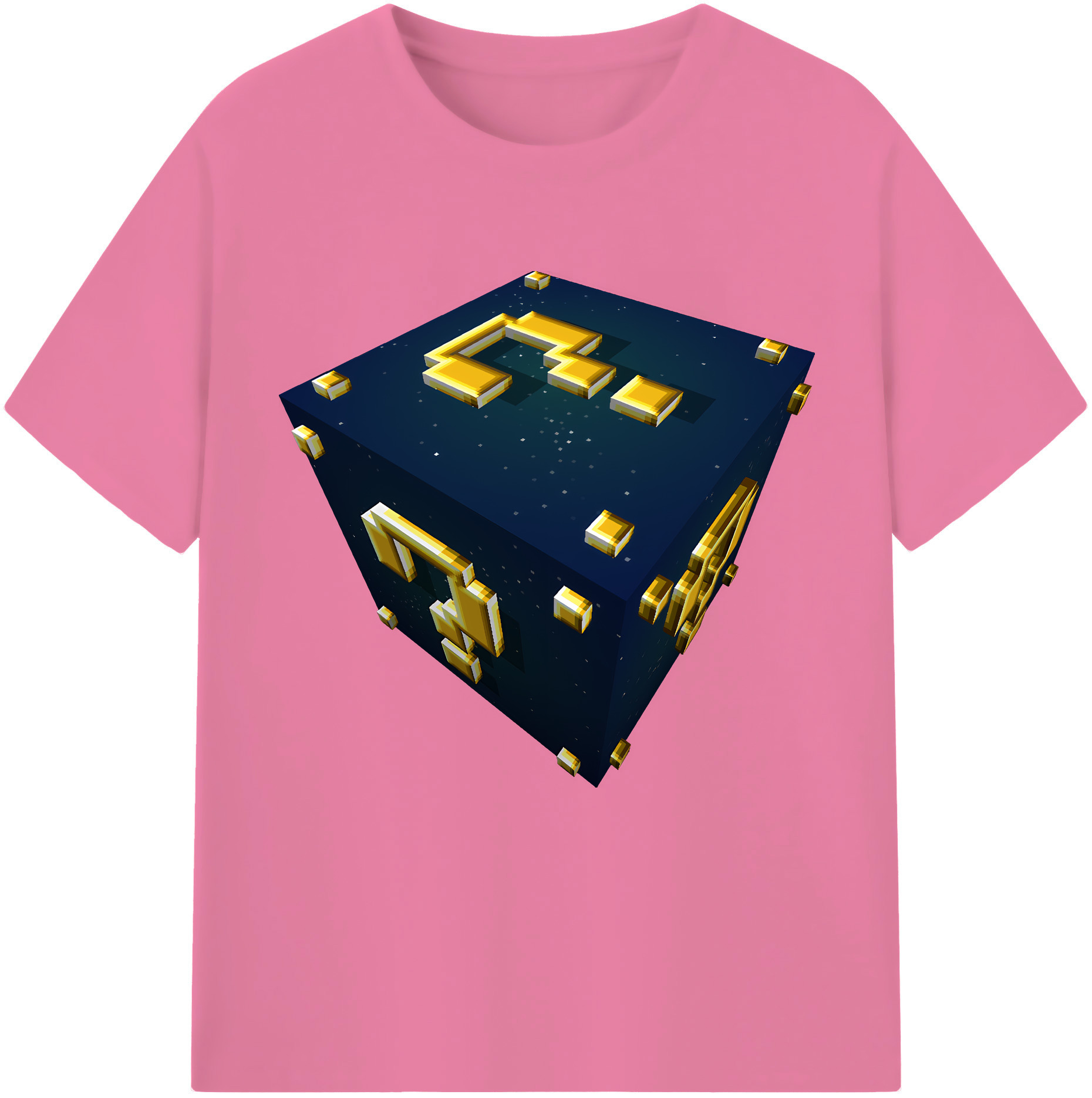 （画像用） マインクラフト ブロックの世界 Minecraft MC Block world 綿100％半袖Tシャツ（フロントプリント）